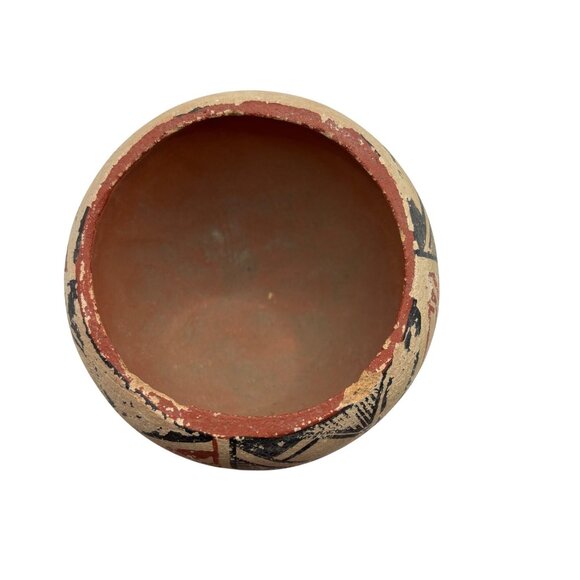 VTG Handcrafted Jemez Pueblo Pottery Bowl Geometric Pattern Signed Chinana READ - Picture 5 of 10